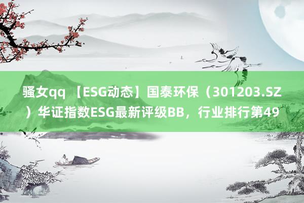 骚女qq 【ESG动态】国泰环保（301203.SZ）华证指数ESG最新评级BB，行业排行第49