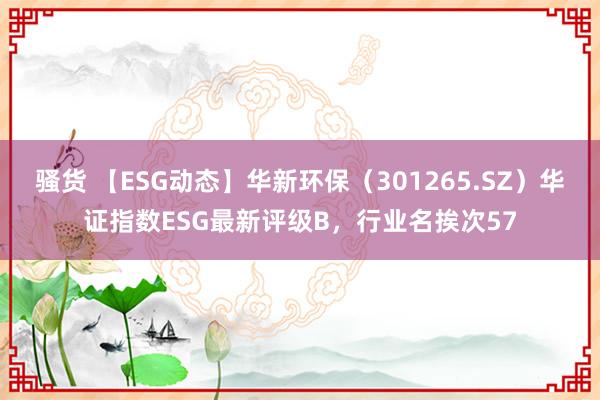 骚货 【ESG动态】华新环保（301265.SZ）华证指数ESG最新评级B，行业名挨次57