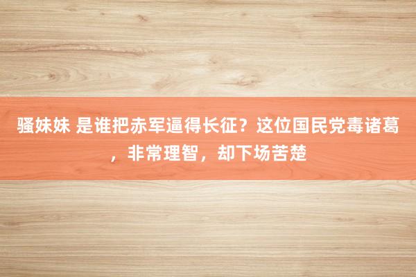 骚妹妹 是谁把赤军逼得长征？这位国民党毒诸葛，非常理智，却下场苦楚