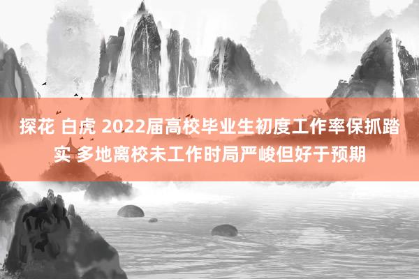 探花 白虎 2022届高校毕业生初度工作率保抓踏实 多地离校未工作时局严峻但好于预期