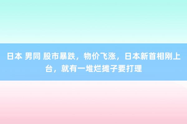 日本 男同 股市暴跌，物价飞涨，日本新首相刚上台，就有一堆烂摊子要打理