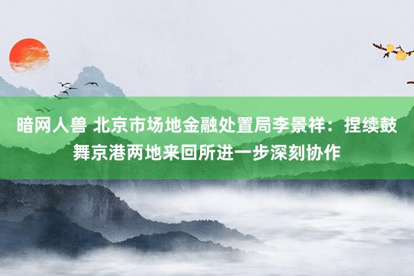 暗网人兽 北京市场地金融处置局李景祥：捏续鼓舞京港两地来回所进一步深刻协作