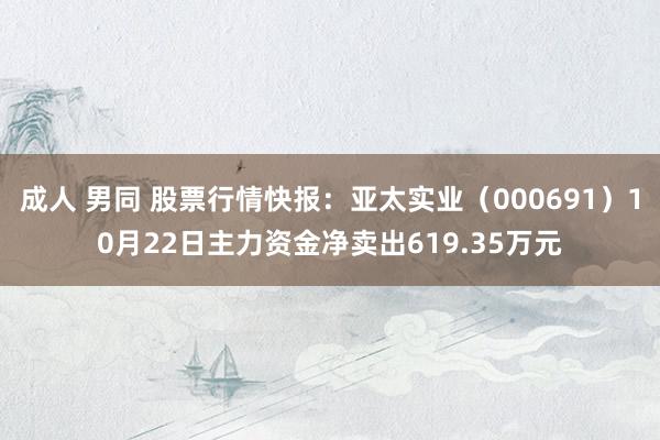 成人 男同 股票行情快报：亚太实业（000691）10月22日主力资金净卖出619.35万元