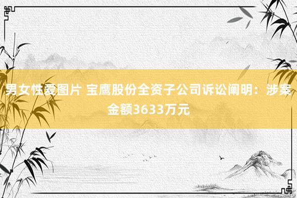 男女性爱图片 宝鹰股份全资子公司诉讼阐明：涉案金额3633万元