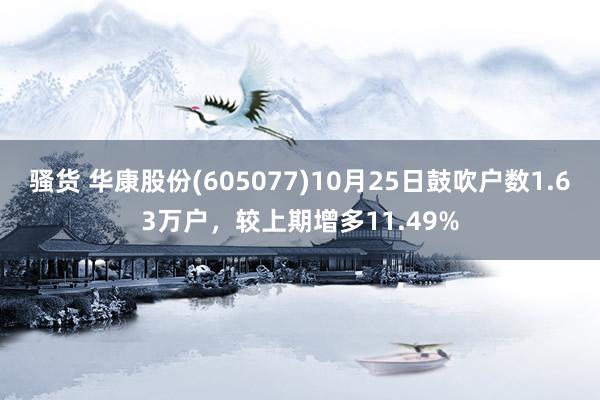 骚货 华康股份(605077)10月25日鼓吹户数1.63万户，较上期增多11.49%