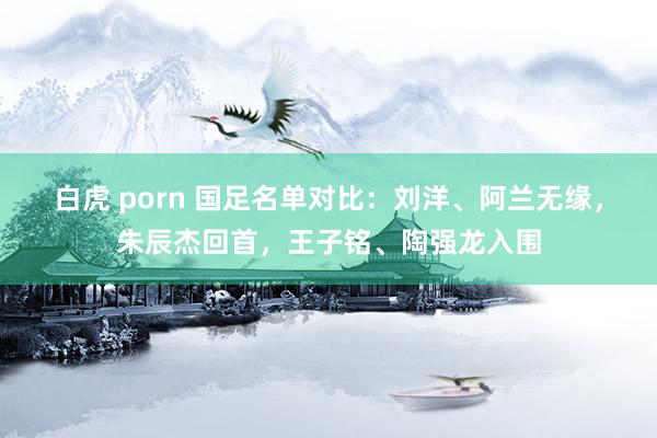 白虎 porn 国足名单对比：刘洋、阿兰无缘，朱辰杰回首，王子铭、陶强龙入围