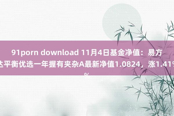 91porn download 11月4日基金净值：易方达平衡优选一年握有夹杂A最新净值1.0824，涨1.41%