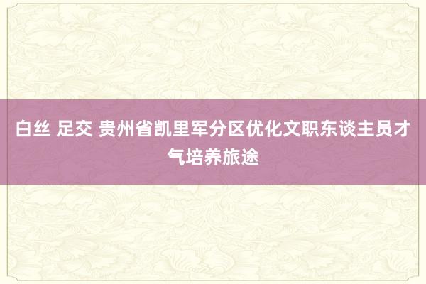 白丝 足交 贵州省凯里军分区优化文职东谈主员才气培养旅途