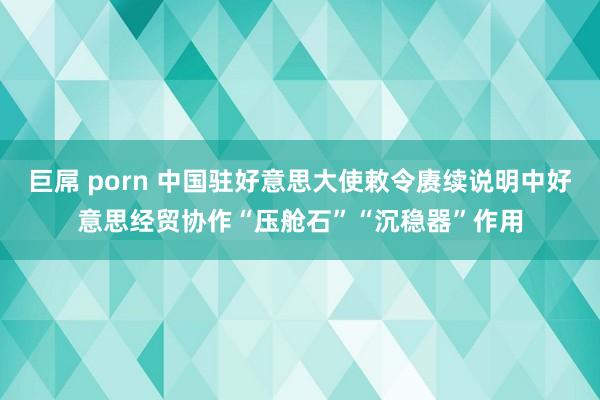 巨屌 porn 中国驻好意思大使敕令赓续说明中好意思经贸协作“压舱石”“沉稳器”作用