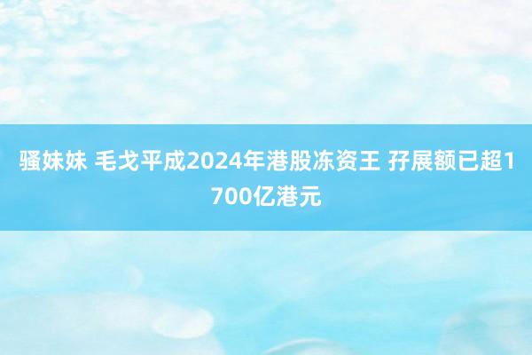 骚妹妹 毛戈平成2024年港股冻资王 孖展额已超1700亿港元