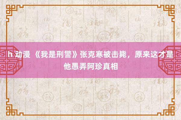 h 动漫 《我是刑警》张克寒被击毙，原来这才是他愚弄阿珍真相