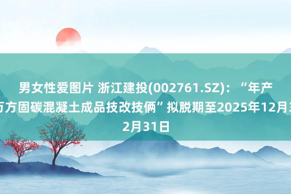 男女性爱图片 浙江建投(002761.SZ)：“年产15万方固碳混凝土成品技改技俩”拟脱期至2025年12月31日