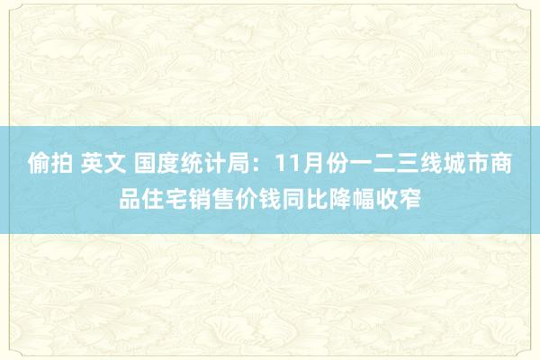 偷拍 英文 国度统计局：11月份一二三线城市商品住宅销售价钱同比降幅收窄