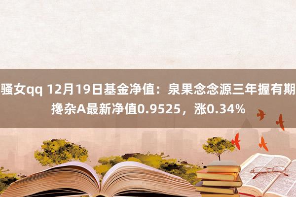 骚女qq 12月19日基金净值：泉果念念源三年握有期搀杂A最新净值0.9525，涨0.34%