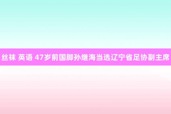 丝袜 英语 47岁前国脚孙继海当选辽宁省足协副主席