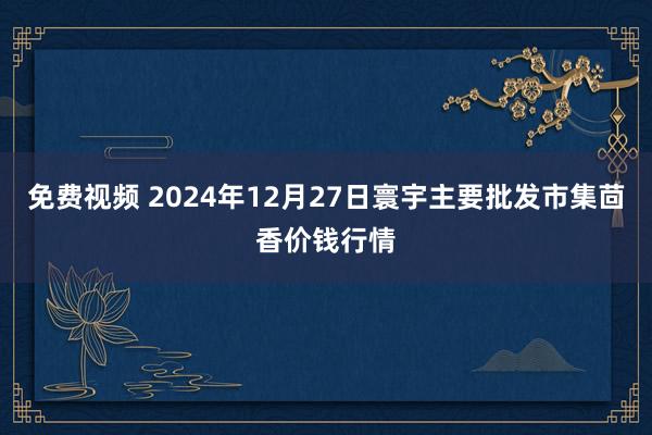 免费视频 2024年12月27日寰宇主要批发市集茴香价钱行情