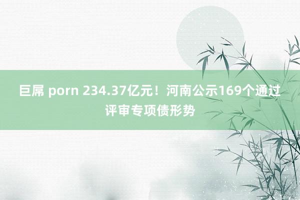 巨屌 porn 234.37亿元！河南公示169个通过评审专项债形势