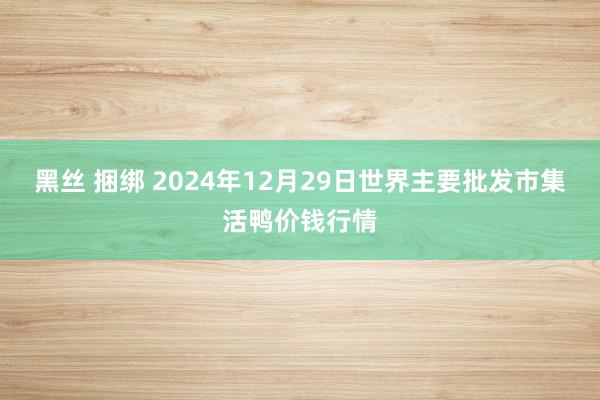 黑丝 捆绑 2024年12月29日世界主要批发市集活鸭价钱行情