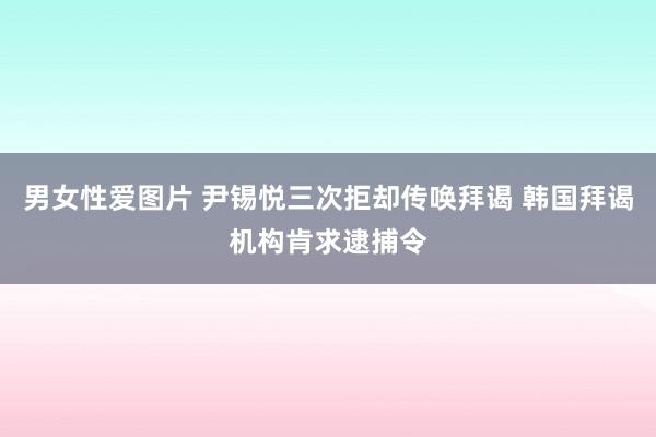 男女性爱图片 尹锡悦三次拒却传唤拜谒 韩国拜谒机构肯求逮捕令