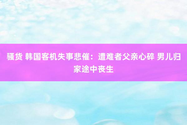 骚货 韩国客机失事悲催：遭难者父亲心碎 男儿归家途中丧生