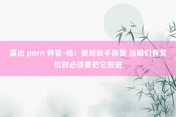 露出 porn 特雷-杨：要给敌手陈赞 当咱们有契机时必须要把它投进