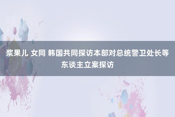 浆果儿 女同 韩国共同探访本部对总统警卫处长等东谈主立案探访