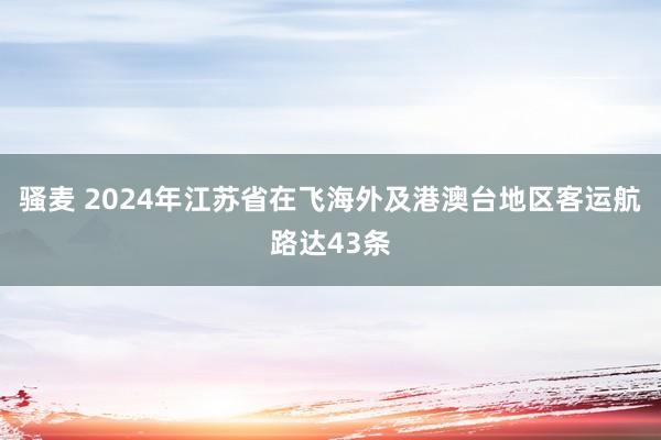 骚麦 2024年江苏省在飞海外及港澳台地区客运航路达43条