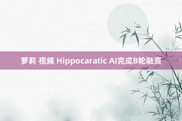 萝莉 视频 Hippocaratic AI完成B轮融资