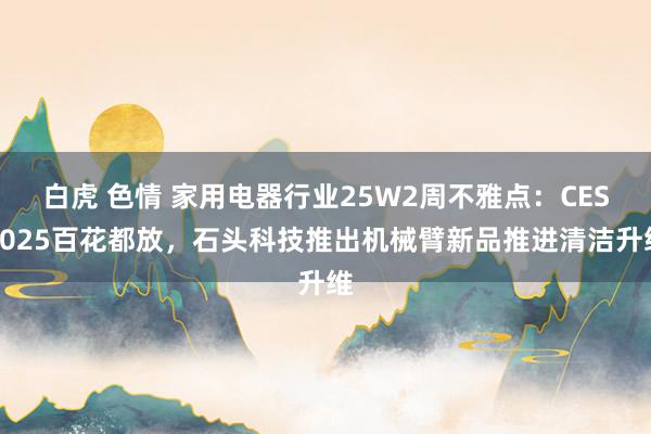 白虎 色情 家用电器行业25W2周不雅点：CES2025百花都放，石头科技推出机械臂新品推进清洁升维