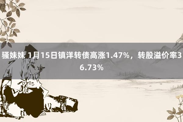 骚妹妹 1月15日镇洋转债高涨1.47%，转股溢价率36.73%