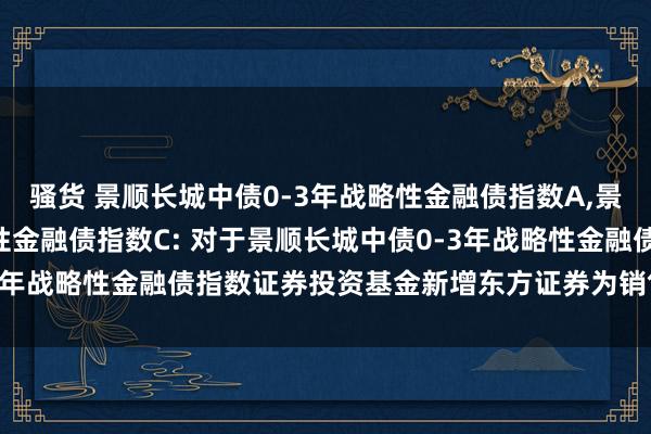 骚货 景顺长城中债0-3年战略性金融债指数A，景顺长城中债0-3年战略性金融债指数C: 对于景顺长城中债0-3年战略性金融债指数证券投资基金新增东方证券为销售机构的公告